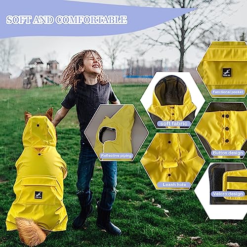 Dog Raincoat Waterproof Reflective Jacket (XX-Small / Yellow)