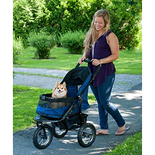 No Zip Jogger Pet Stroller for Cats (Navy)