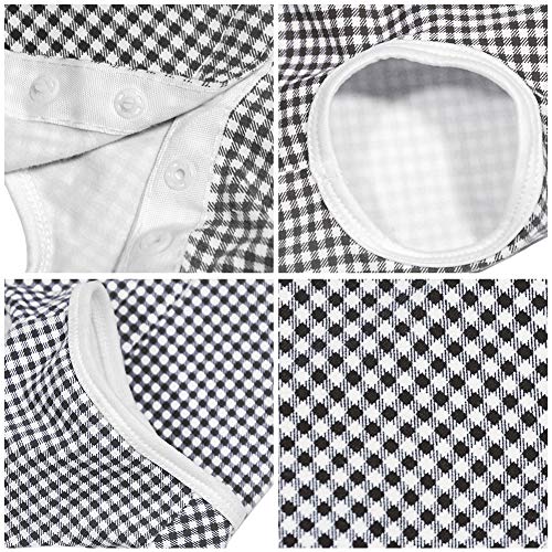 Dog’s Recovery Suit Post Surgery Shirt for Puppy (X-Small / black white plaid)