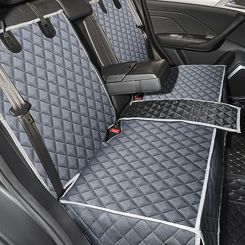 Grey Dog Car Seat Cover for Back Seat (Gray / ISOFIX Large)