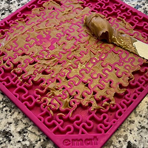 Jigsaw eMat Dog Lick Mat (Jigsaw Pink / Large)