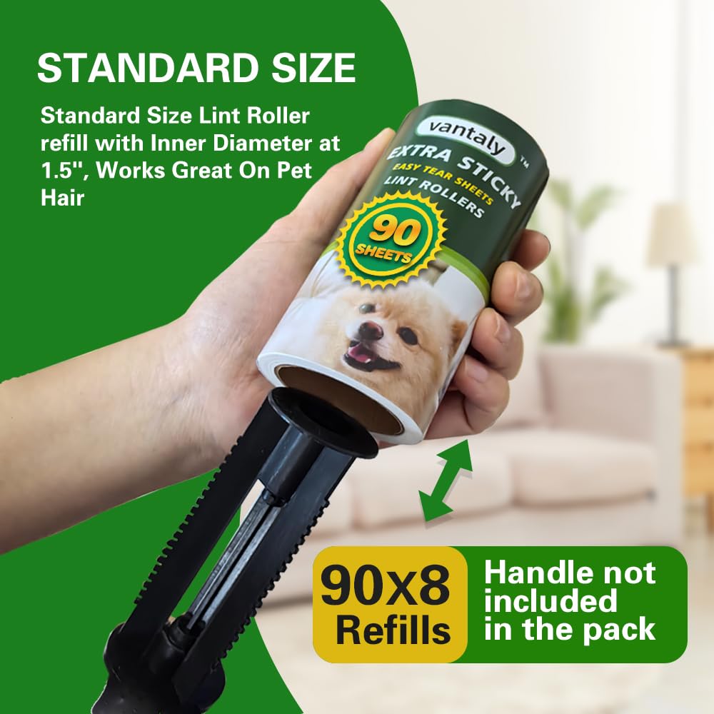 Extra Sticky Lint Roller Refills (720sheets (8 lint roller Refills))