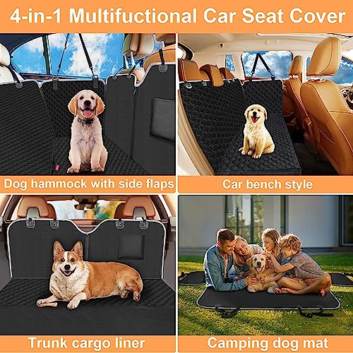 Dog Car Seat Cover for Back Seat (Black / Standard (54" W x 55" L))