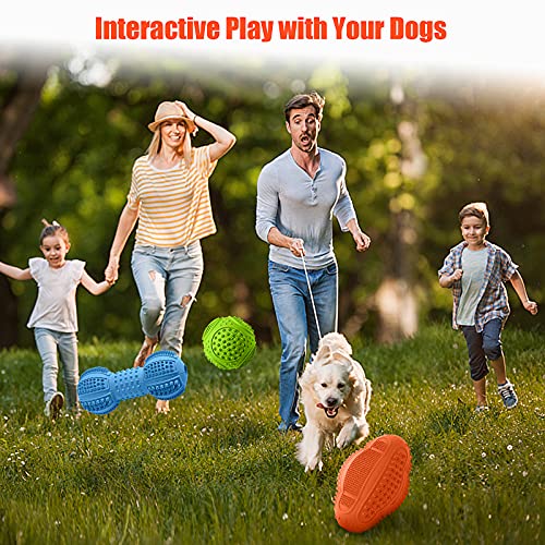 Dog Chew Toys 3 Pack for Aggressive Chewers (Blue-Green-Orange)
