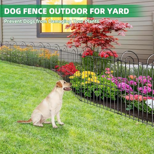 25 Panels No Dig Decorative Garden Fence (25 Pieces, 32in(H) x 50ft(L) / Black)