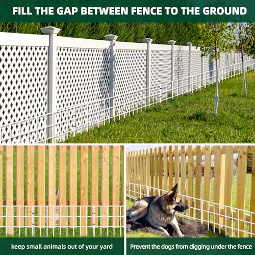 42.5ft(L) x 13in(H) Animal Barrier Fence, 30 Panels No Dig Garden Fence for Dog Rabbit, Rustproof Anti Digging Barrier, Garden Edging Border Ground Defense for Outdoor, Yard, Patio, White (White / 30 Panels, 42.5ft(L) x 13in(H))