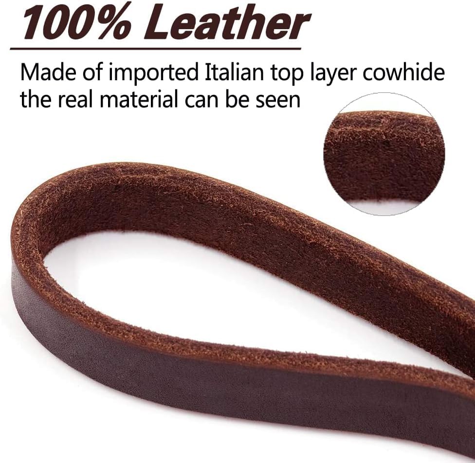 Leather Dog Leash 8ftx1 (8ft x 1/2'' / Brown)