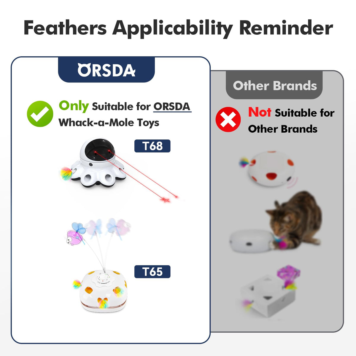 12Pcs Feathers Replacement and Soft Furry Accessories ONLY Fits T65 (Various Refills Feathers*12)