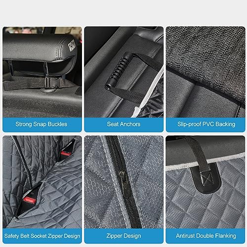 Grey Dog Car Seat Cover for Back Seat X (Gray / ISOFIX X-Large)