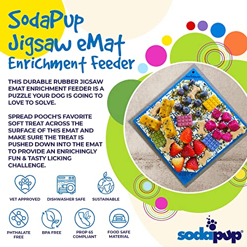 Jigsaw eMat Dog Lick Mat (Jigsaw Blue / Large)
