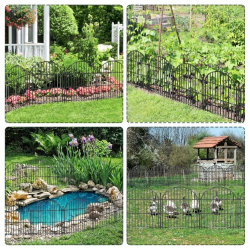 20 Panels No Dig Decorative Garden Fence (Black / 20 Panels, 40ft(L) x 24in(H))