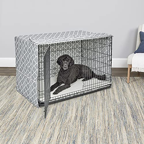 MidWest Homes for Pets XL Dog Crate Cover Featuring Teflon Fabric Protector (Designer Gray / 48 Inch)