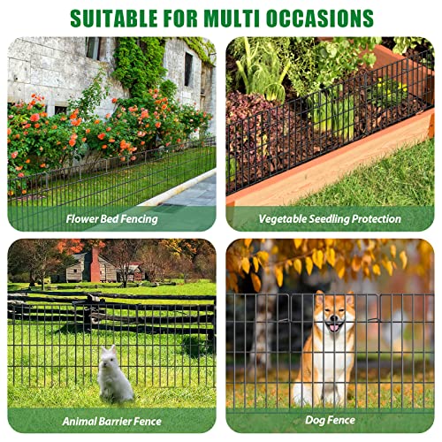 30 Pack Decorative Garden Fence Total 32.5ft (30 pack - 17in(H) x 32.5ft(L) / Black)