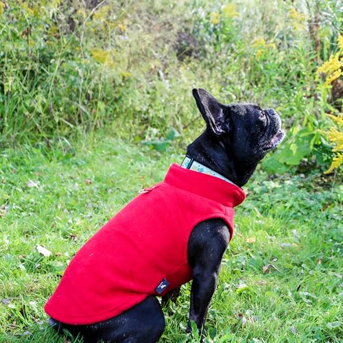 Dog Fleece Vest Sweater with Leash Ring (XL (17-25lbs) / Red)