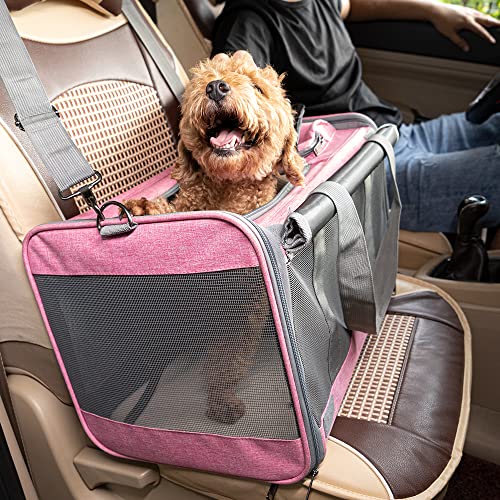 Pet Carrier for Large and Medium Cat (Pink / 18.1"L x 11.8"W x 11.8"H)