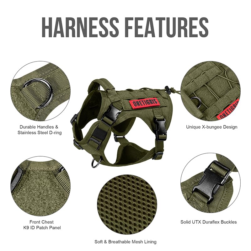 Tactical Dog Harness with Handle No (X-Small / Green)