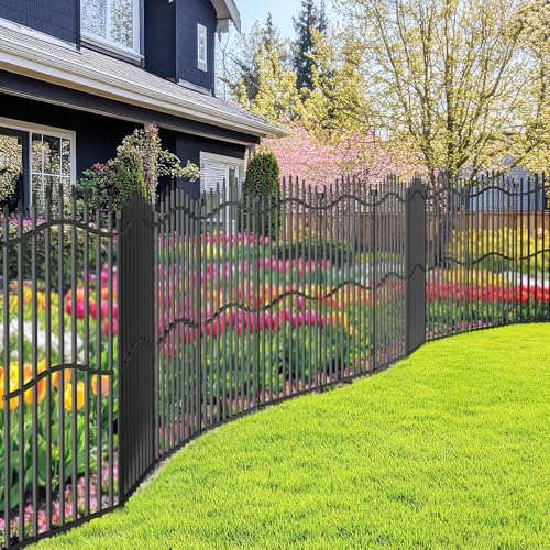 No Dig Garden Fence 48" H x 18'L Decorative Yard Dog Outdoor Panels (48 in(H) X 18 ft(L))