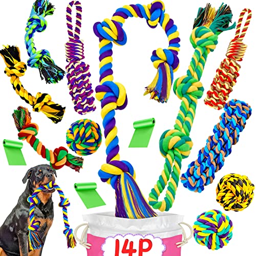 Dog Rope Toy for Medium Dogs (14 Packs / Large)