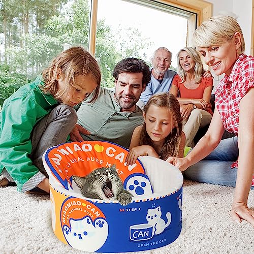 Ramen Noodle Cat Bed (23.6"L x 23.6"W x 10.2"Th / blue)
