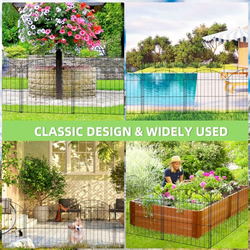 Decorative Garden Fence (Black / 24 in(H))