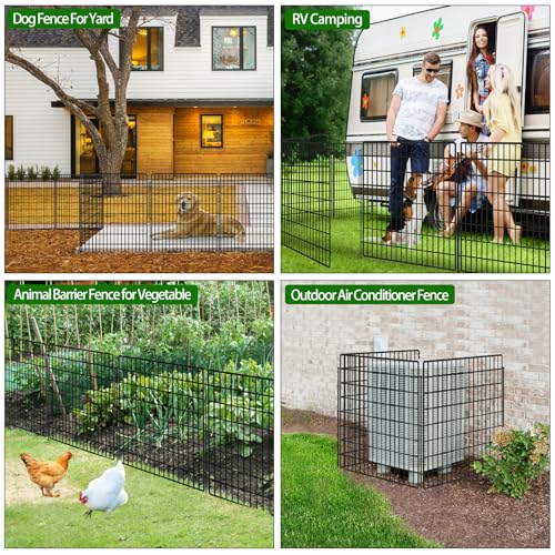 5 Panels Garden Fencing Animal Barrier with Lock (33in(H))