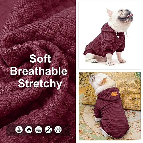Dog Hoodies Sweater for Large Dogs (Wine Red / L (Back: 20",Chest: 28", Neck: 17"))