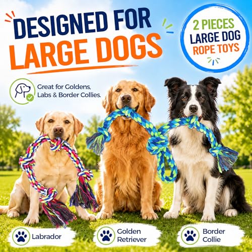 Tough Dog Rope Toys for Aggressive Chewers (Colorful)