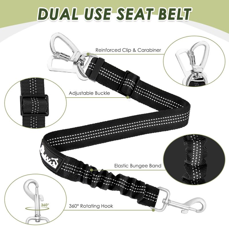 Dog Seat Belt and Harness for Car (Orange / Small)