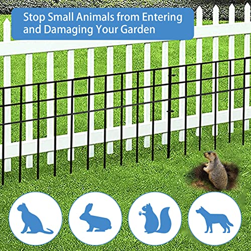 32x10 inch No Dig Animal Barrier Fence (32x10-10P black)