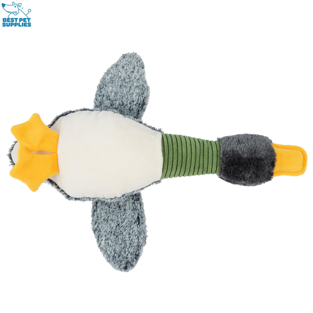 Interactive Squeaky Dog Chew Toy (Mallard Duck Wing (Gray) / Small)