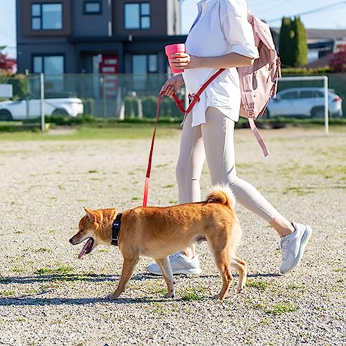Heavy Duty Hands Free Dog Leash for Medium to Large Dogs for Comfortable Running (Red)