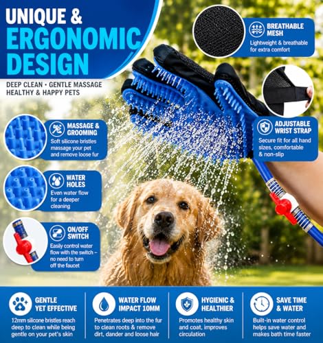 Dog Bath Glove & Sprayer