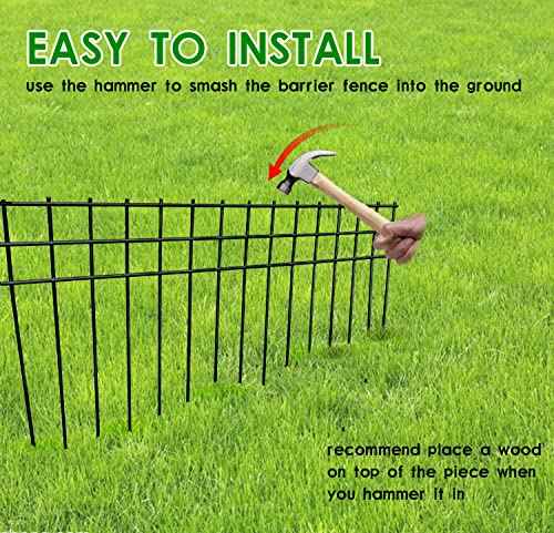 24x15 inch No Dig Animal Barrier Fence (10 pack 24x15-inch black)