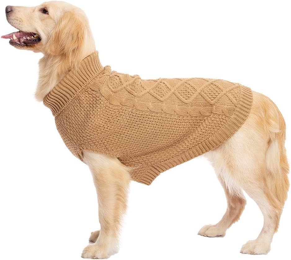 Turtleneck Dog Sweater (X-Large / Khaki)