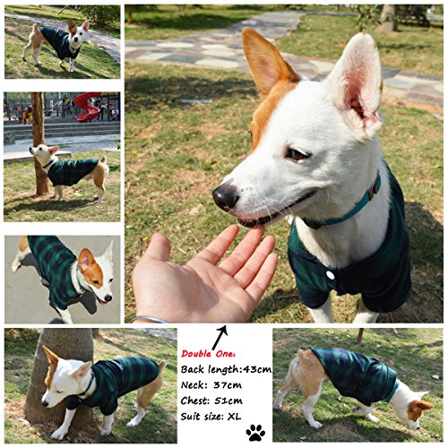 Dog Shirt Pet Plaid Clothes Shirt T (S-(4~7lb)-Chest~13" / Green)