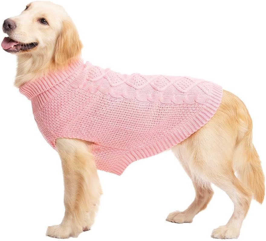 Turtleneck Dog Sweater (Medium/Large / Flesh Pink)