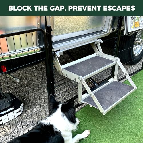 Rollick Dog Playpen with RV Step Grid (Black / 32"H)
