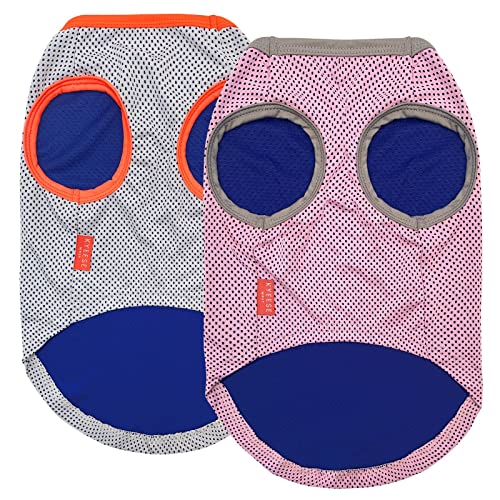 2Pack Dog Shirt for Large Dogs Soft Breathable T (XX-Large (40-55lbs) / 6# Pink+Grey)