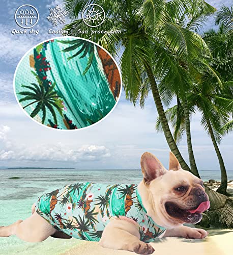 Hawaiian Dog Shirts (Green+Pink / X-Small)
