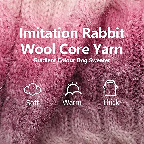 Color Block Dog Sweater for Small Medium Dog Turtleneck Thermal Knit (X-Large (30-42lbs) / 05# Purple)