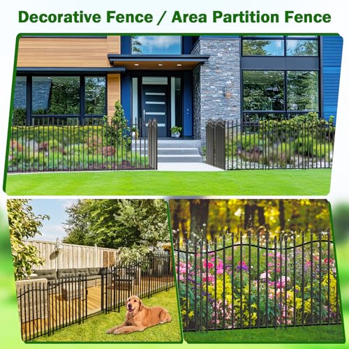 No Dig Garden Fence 32" H x 22.5'L with Gate Decorative Yard Dog Panels (32 in(H) X 22.5 ft(L))
