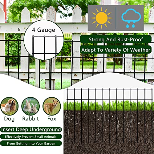 Animal Barrier Fence No Dig (15 Pack 24×15 Inch Black)