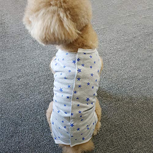 Dog’s Recovery Suit Post Surgery Shirt for Puppy (X-Large / grey stars)