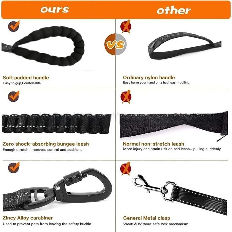 Bungee Leash for Large Dogs that Pull (khaki)