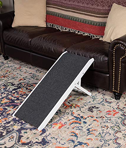 Adjustable Pet Ramp for Small Dogs (White - 16")