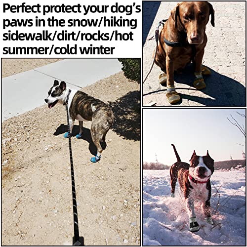 Dog Boots for Large Dogs (Light Khaki / Width 1.57 Inch)