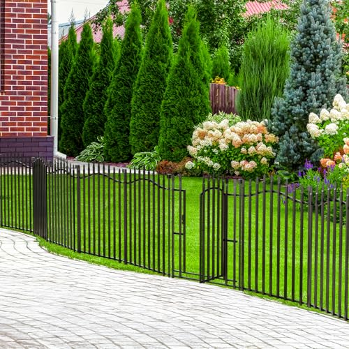 No Dig Garden Fence 32" H x 22.5'L with Gate Decorative Yard Dog Panels (32 in(H) X 22.5 ft(L))