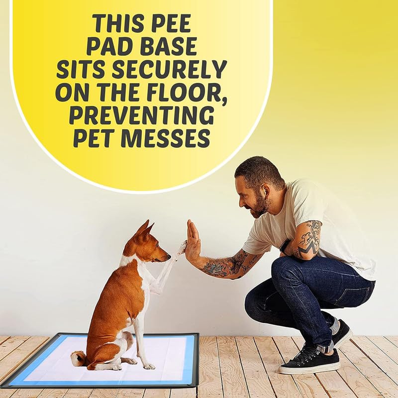 Dog Pee Pad Holder Tray Fits for 28” x 34” Pee Pads (28 x 34 Inches / Gray)
