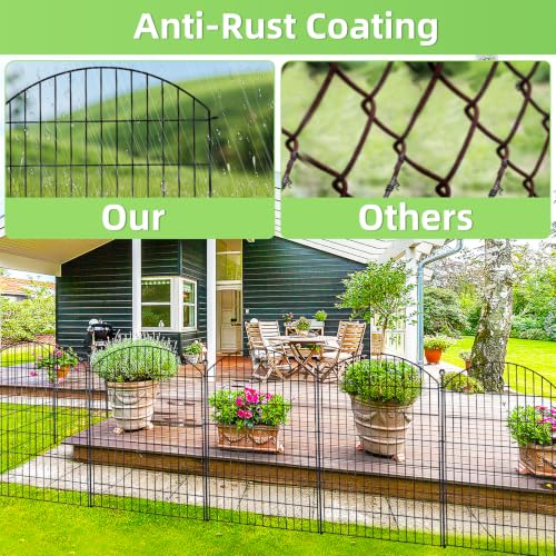 Decorative Garden Fence (Black / 40 in(H))