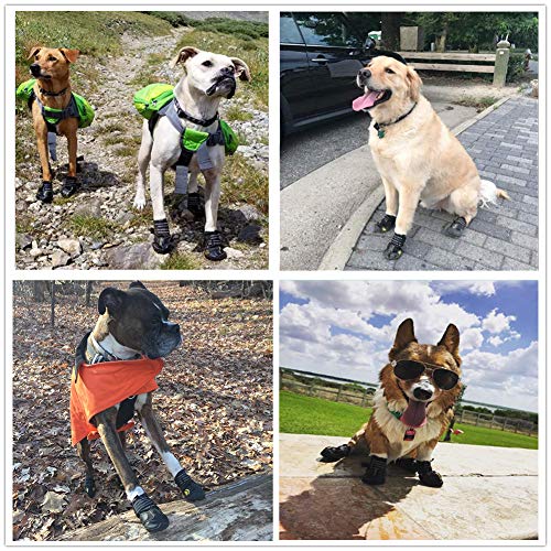 Waterproof Dog Boots (Size 4: (2.56"x2.36")(L*W) for 31-40 lbs / Black)